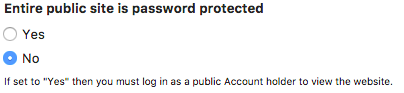 Password protection settings