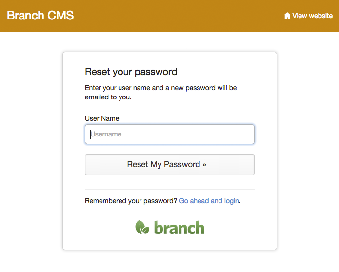 Reset your password redesign