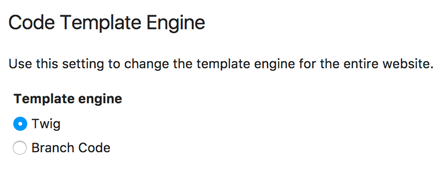 Template engine setting