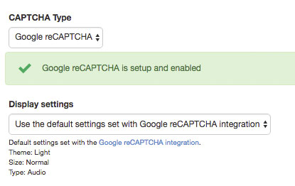 reCAPTCHA form