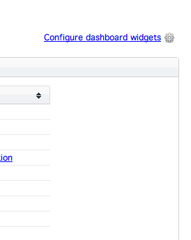 Configure Dashboard Widgets link