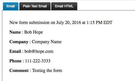 Form Email Logs | Branch CMS Documentation