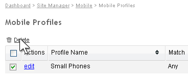 Delete profiles