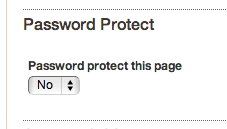 Password protect a page
