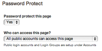 Password protect - select accounts